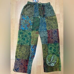 Grateful Dead Multicolor Unisex Medium Patchwork Boho Festival Pants